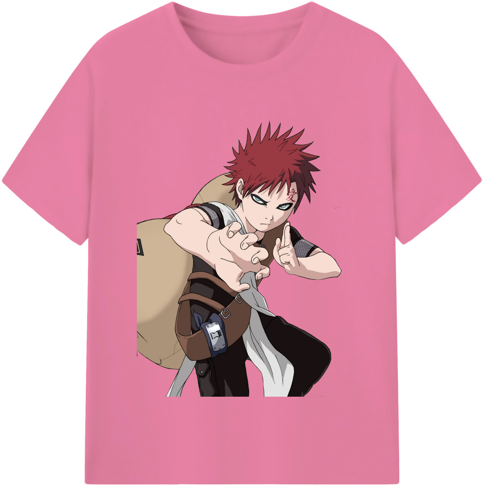 （画像用） NARUTO -ナルト- ガアラ Gaara 綿100％半袖Tシャツ（フロントプリント）